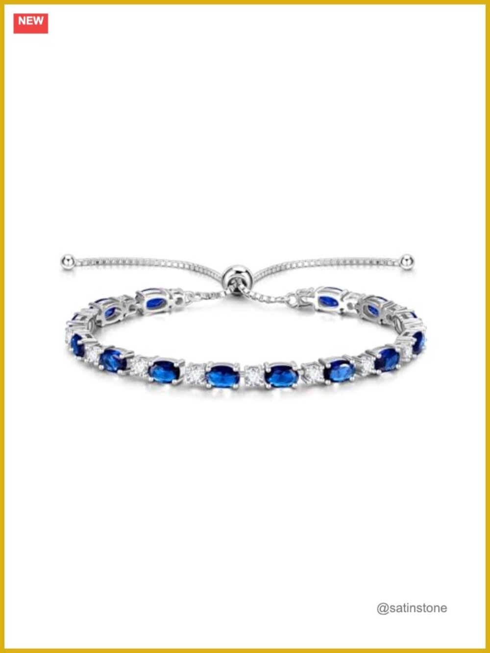 Sterling Silver Birthstone Bolo Tennis Bracelet Adjustable Wristband